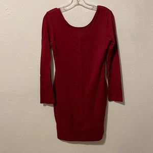 Long sleeve burgundy dress